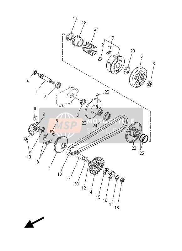 Yamaha CW50 2015 KUPPLUNG für ein 2015 Yamaha CW50